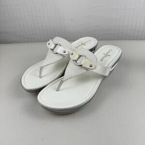 Cole Haan Original Grand Wedge Nike Air White Leather Sandals Women's Size 9.5B